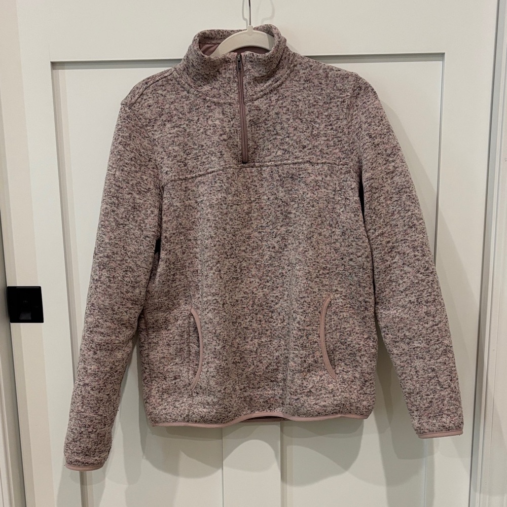 Thread & Supply Marled Pink Quarter-Zip Sweater